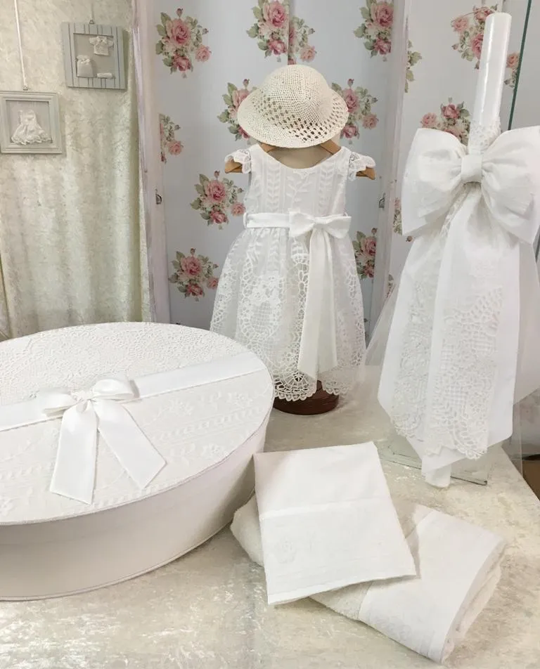 1810 Exquisite Lace Baptism / Christening Dress & Set