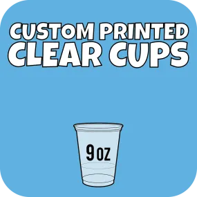 9oz Squat Custom Printed Clear Cups 1000ct