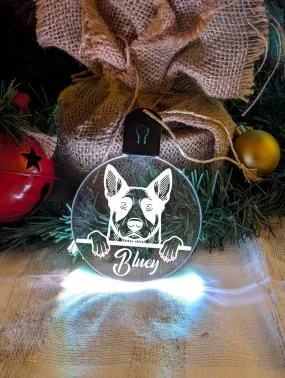 Australian Cattle Stumpy Tail Dog Personalised Christmas Bauble Decoration