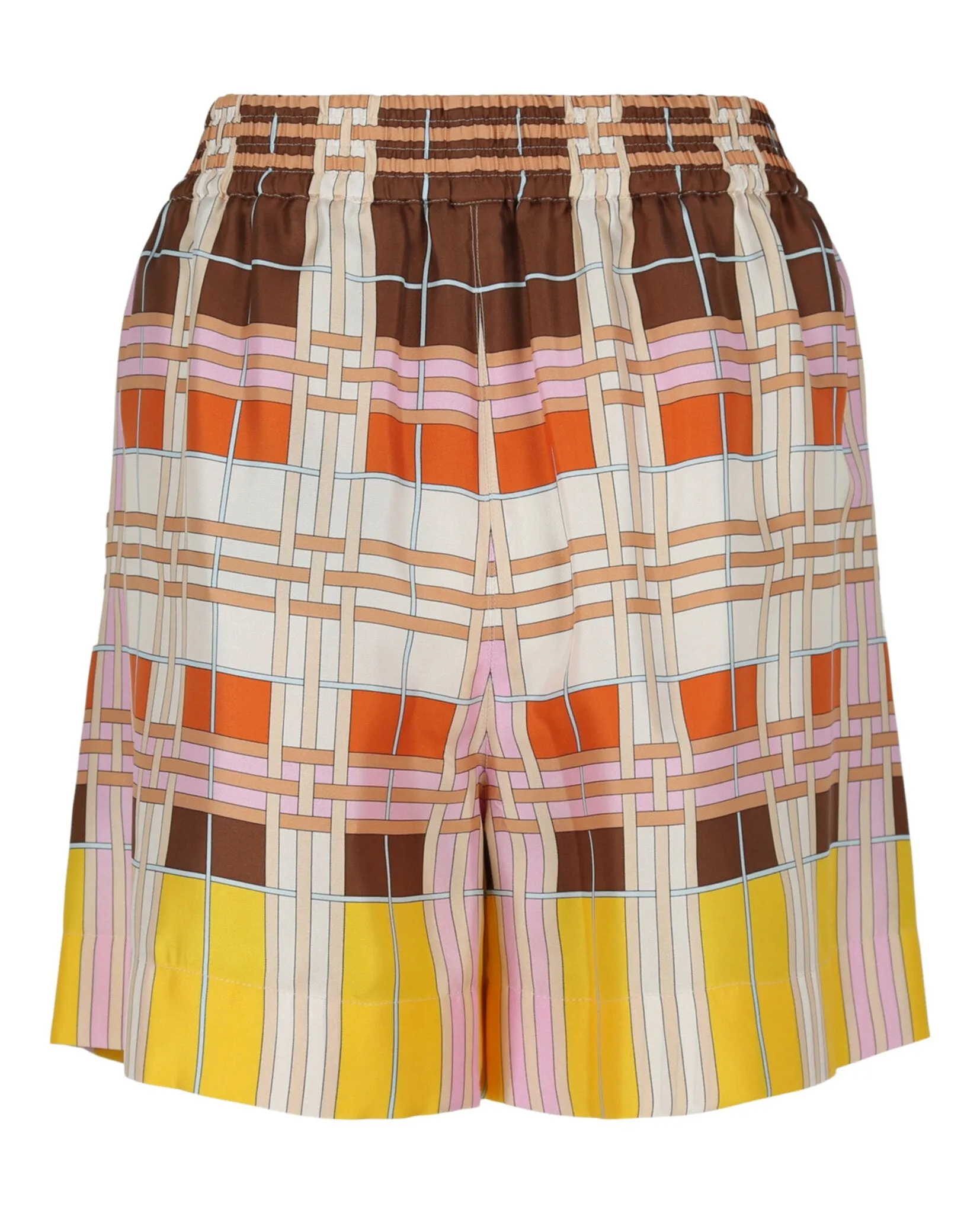Burberry Womens Abstract-Check Silk Shorts