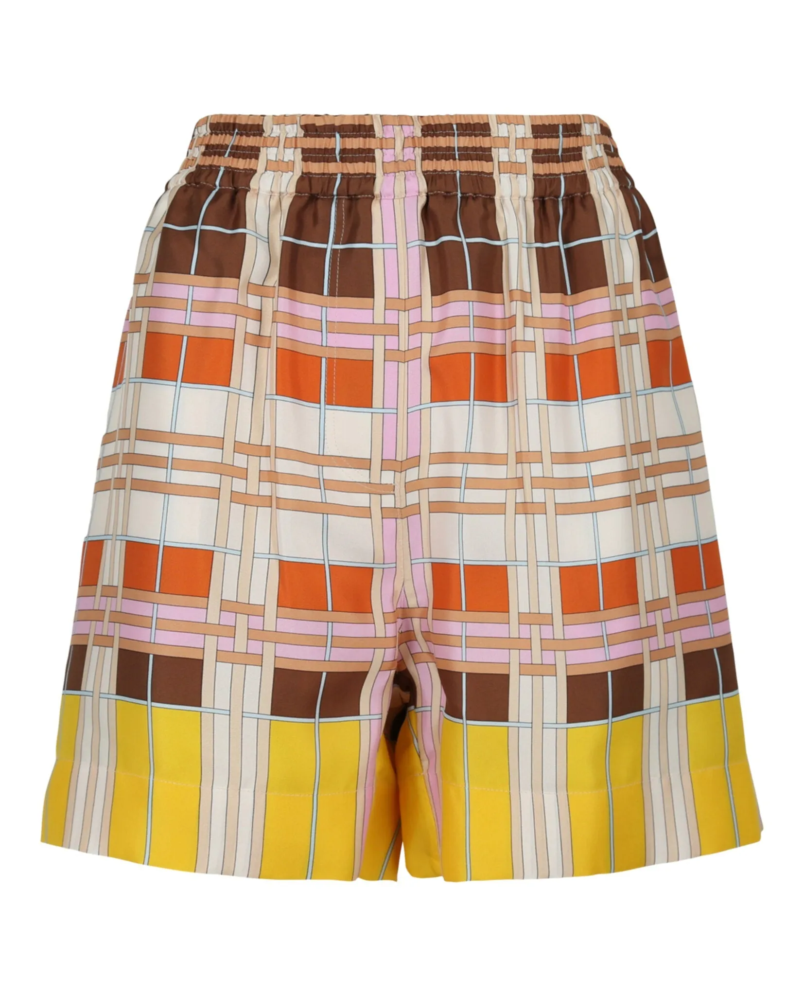 Burberry Womens Abstract-Check Silk Shorts