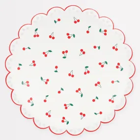Cherry Pattern Dinner Plates (x 8)