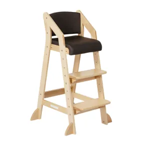Ergonomic Toddler Dining and Activity Island Chair - Sleek Black & Natural Varnish Finish