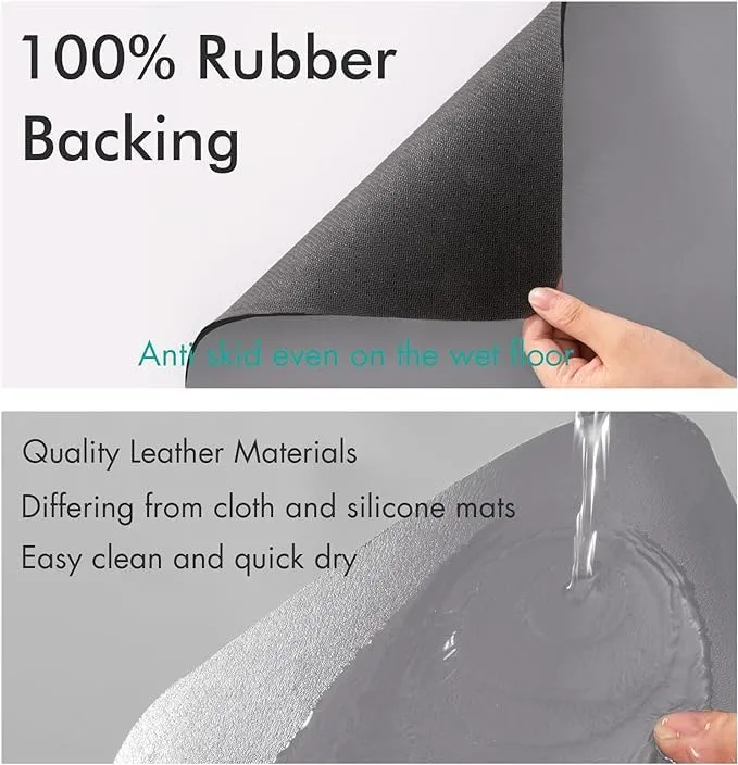 Dish Drying Mat | Good Size | 3.5mm Thickness | Durable | Quick-Dry & Easy to Clean | Coffee Mat | Multifunctional, (Beautiful Grey)