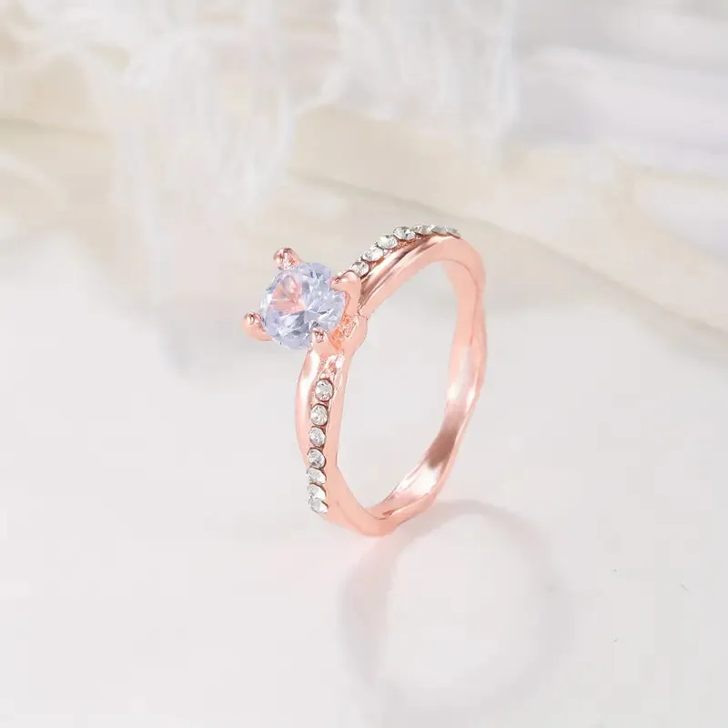 Exquisite 6mm Rhinestone Studded Elegant Wreath Ring