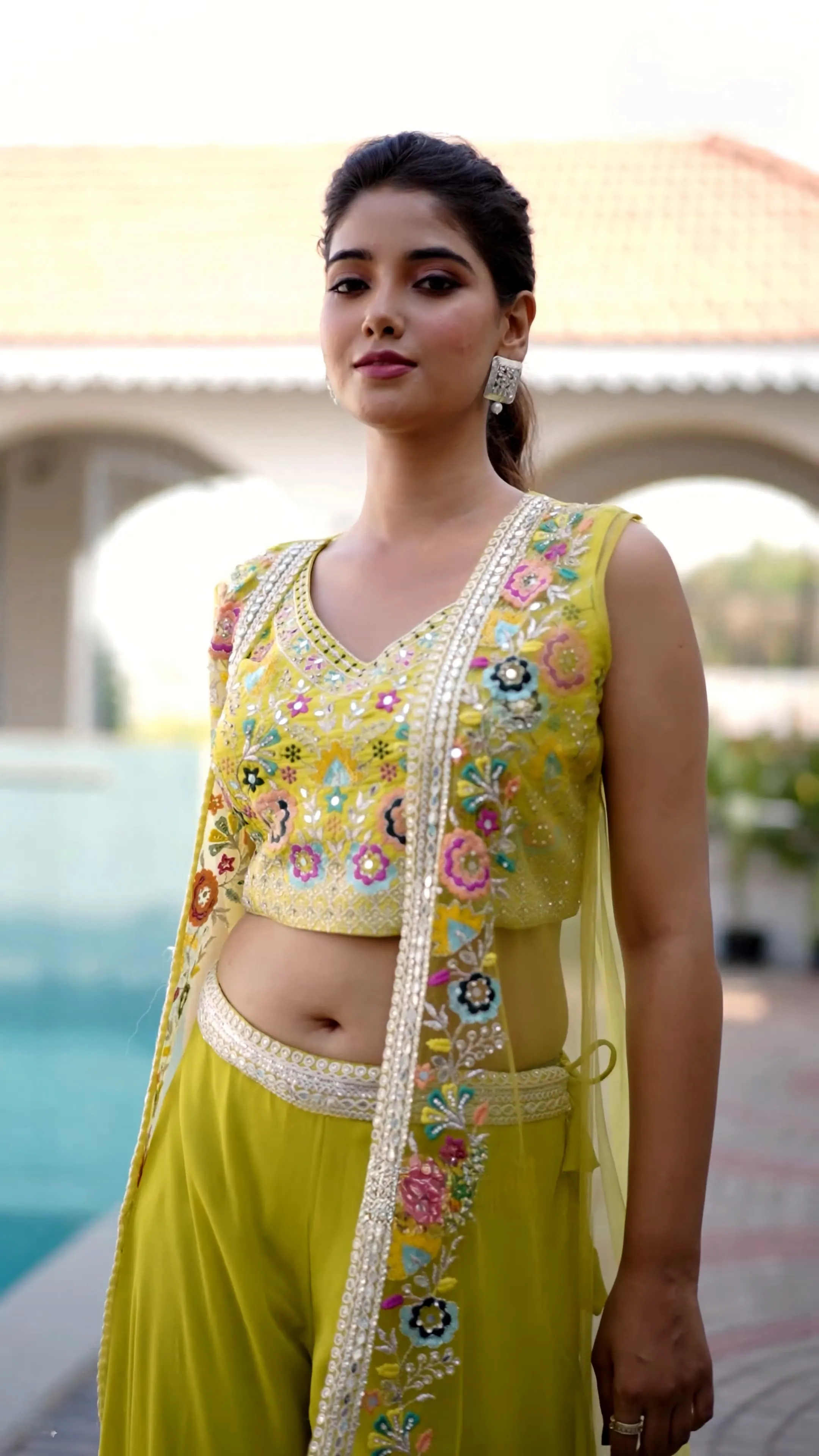Exquisite Designer Indo Western Set: Embroidery, Mirrors & Stones