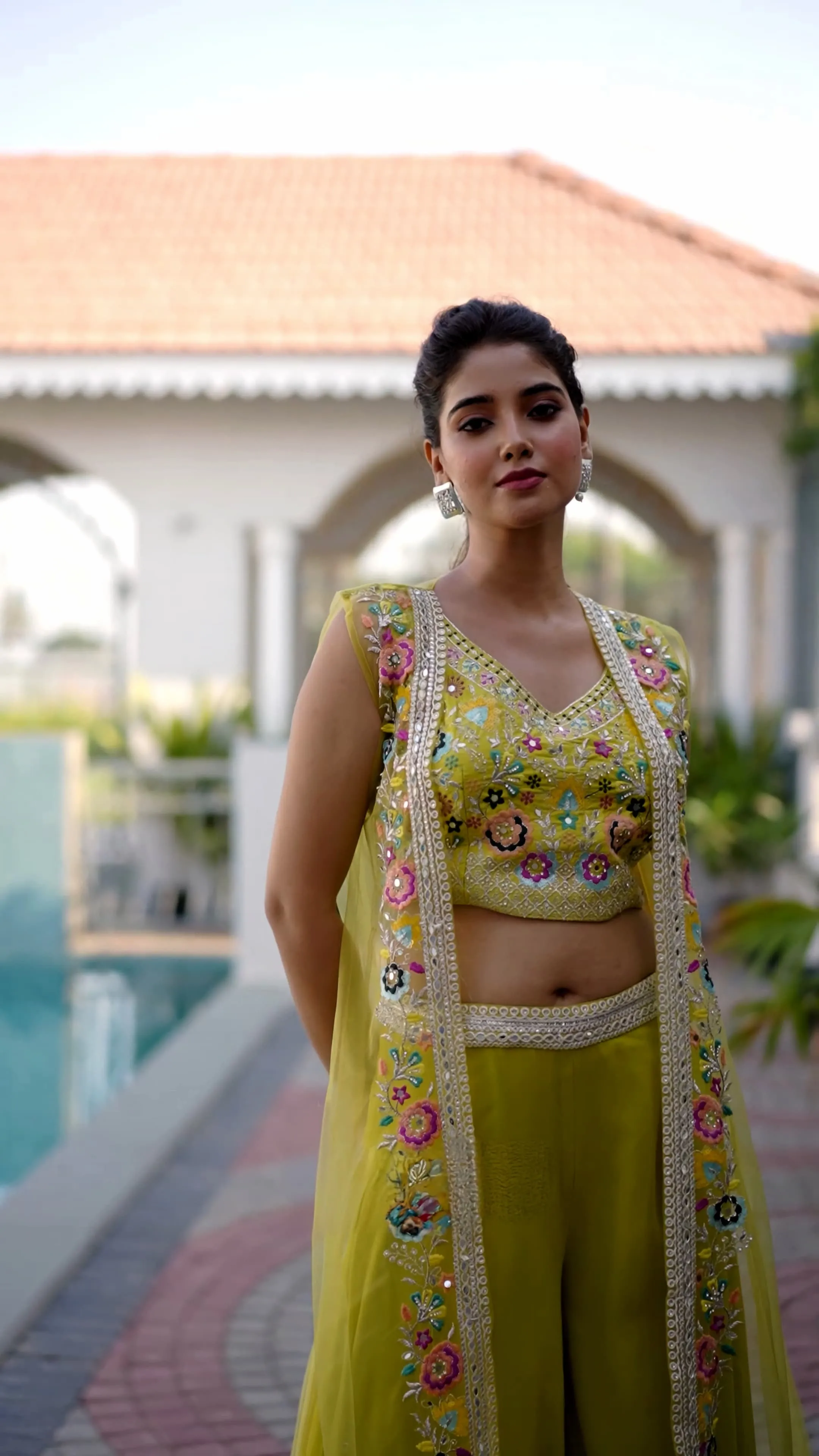Exquisite Designer Indo Western Set: Embroidery, Mirrors & Stones