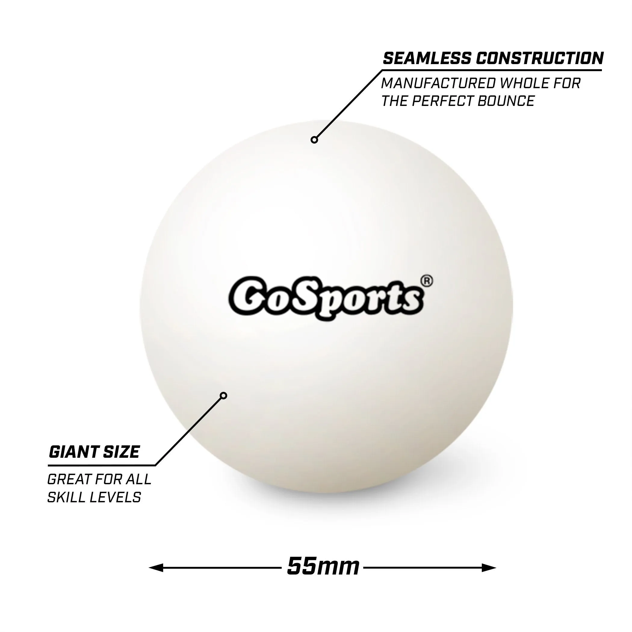 GoSports 55mm XL Table Tennis Balls 12 Pack