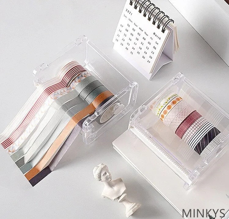 Kawaii 2 in 1 Washi Tape Cutter Storage Box