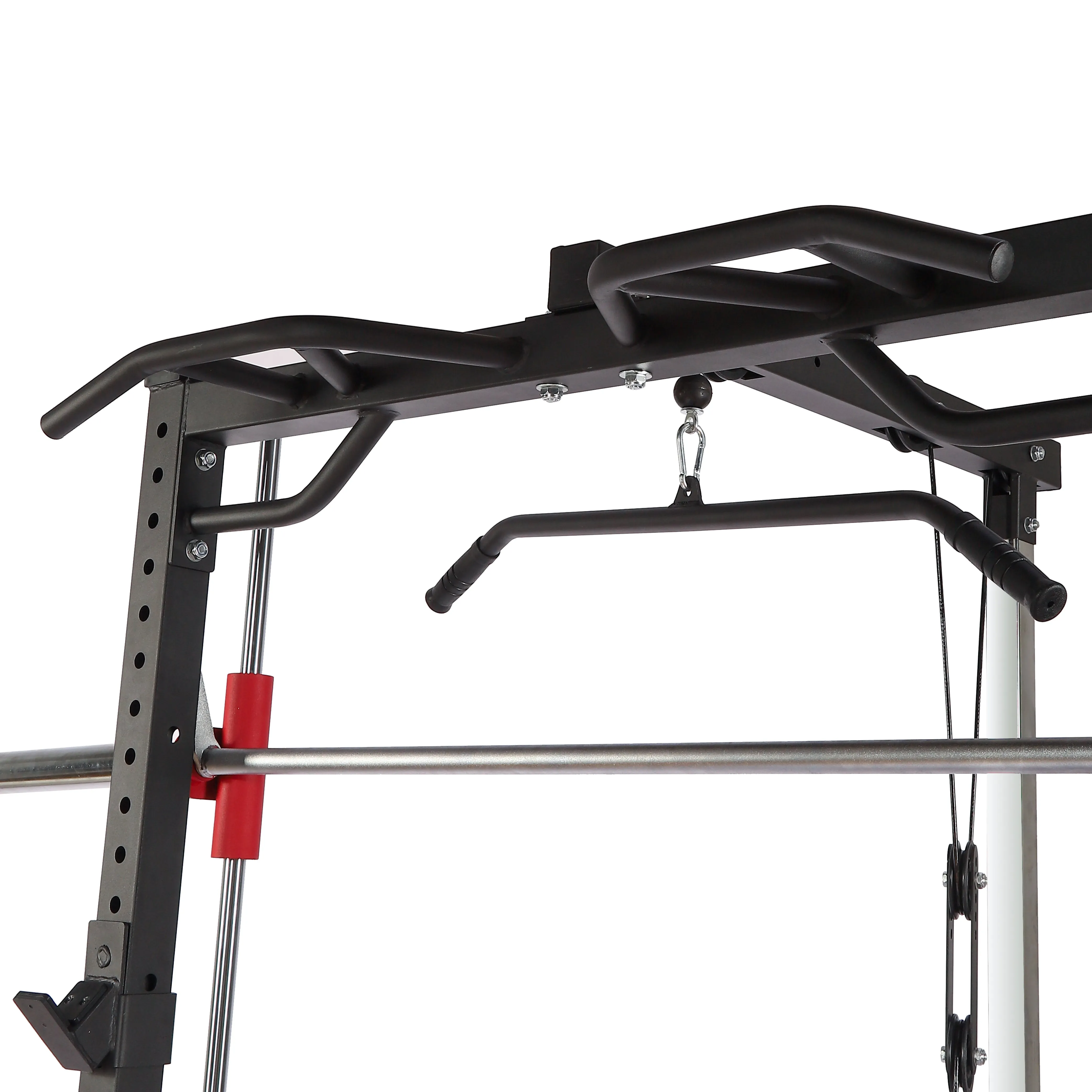 Multifunctional Half Rack Smith Machine Lat Pull Down Chest Press Dip Bar Landmine