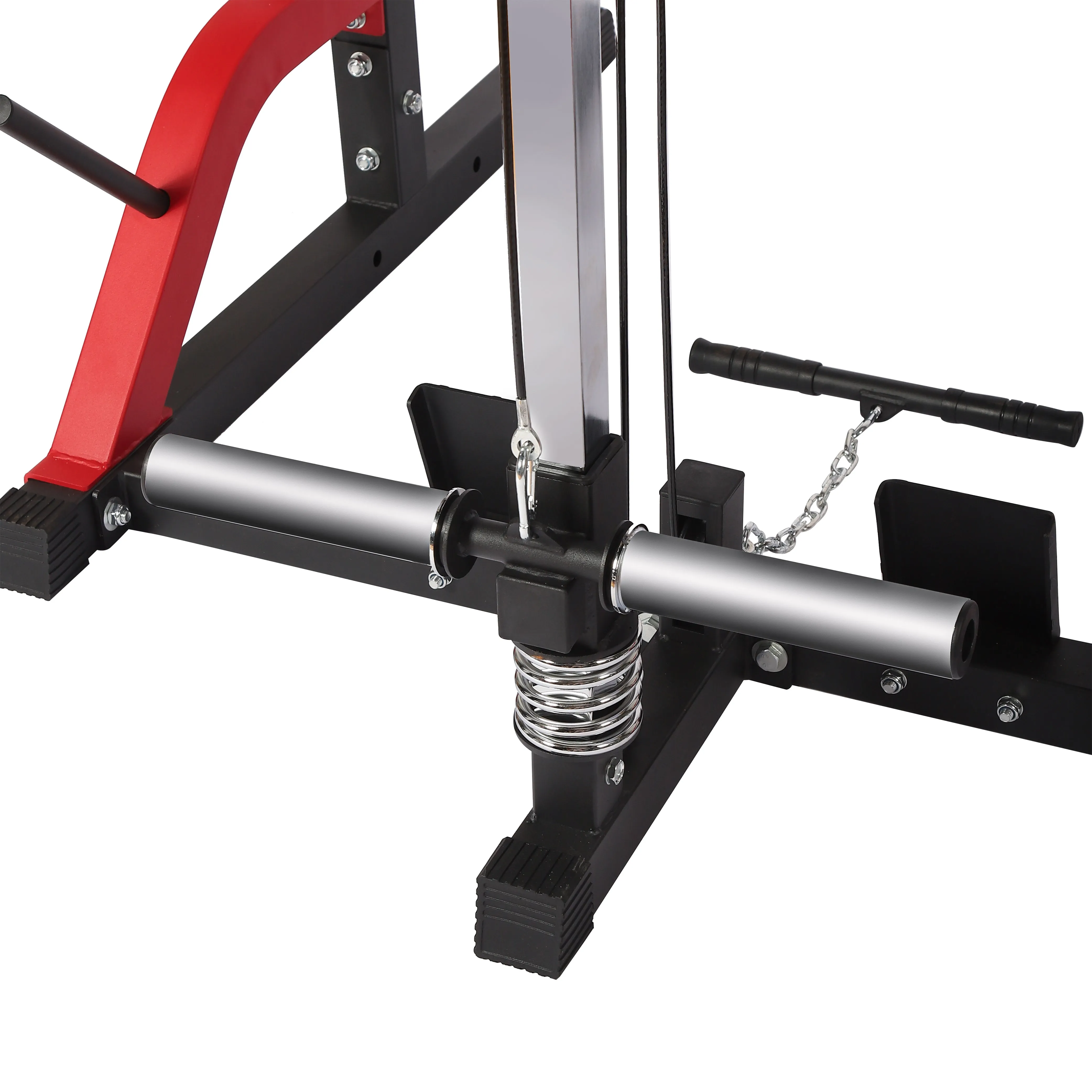 Multifunctional Half Rack Smith Machine Lat Pull Down Chest Press Dip Bar Landmine
