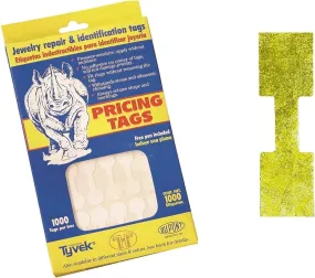 Rectangle Gold Dumbbell Adhesive Tear-Proof Tags (1000pcs/Box)