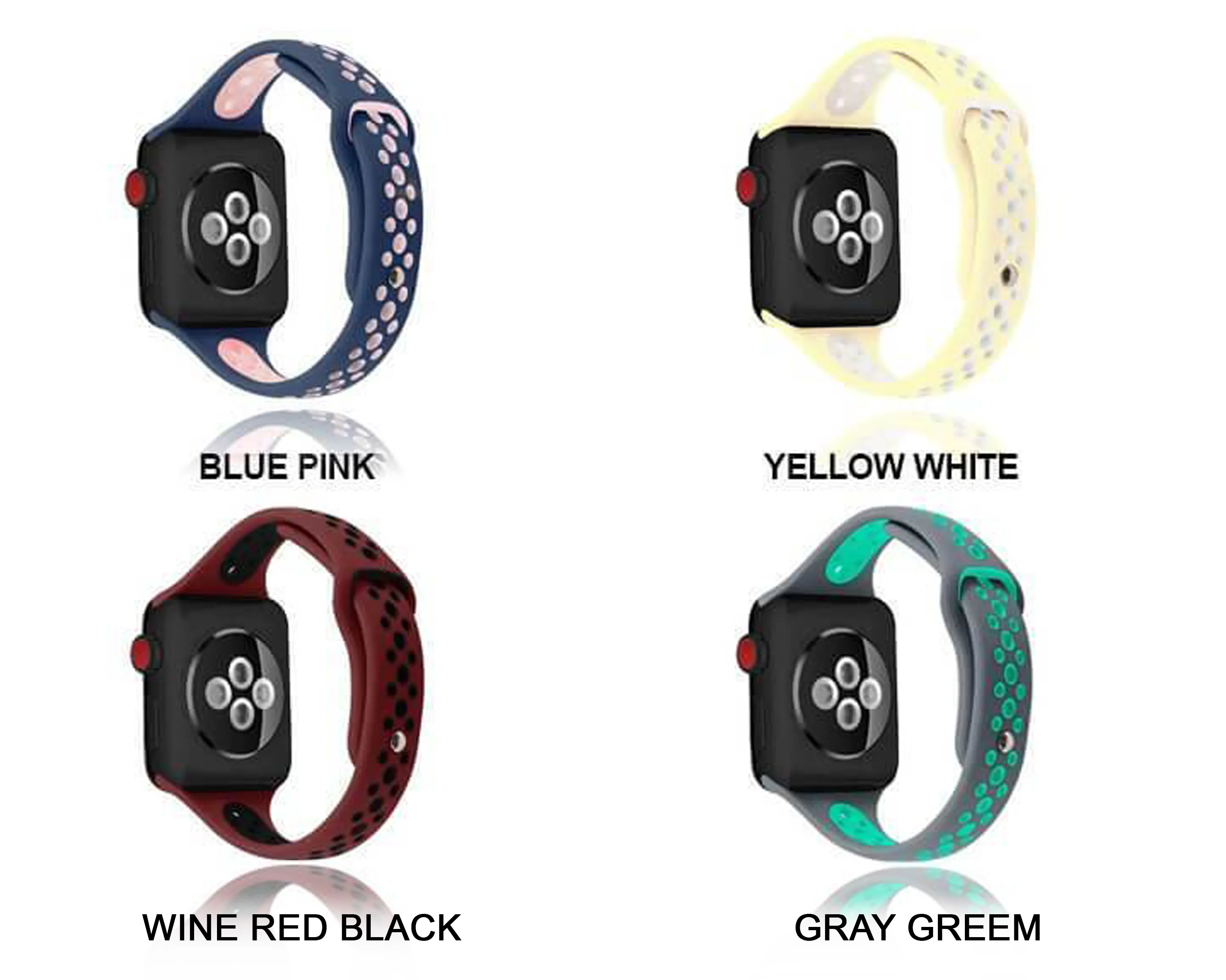 Slim strap iWatch Band Breathable sport silicone bracelet Series