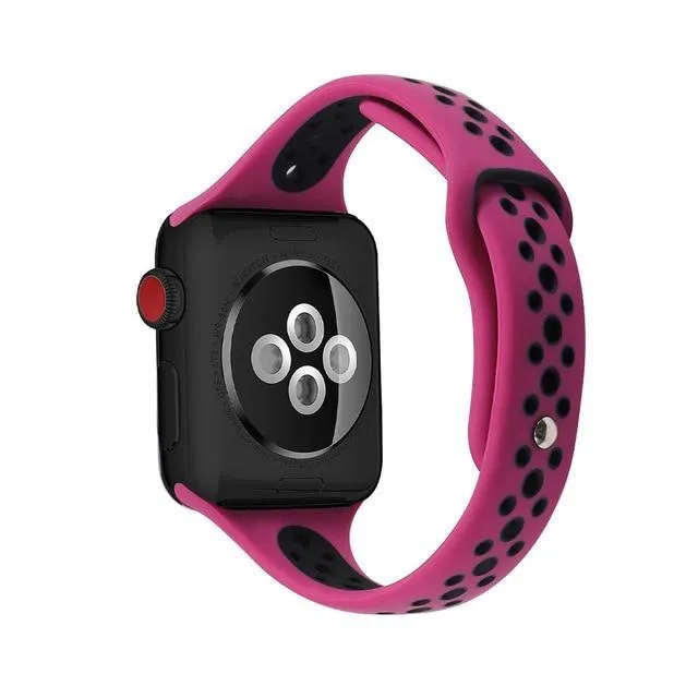 Slim strap iWatch Band Breathable sport silicone bracelet Series