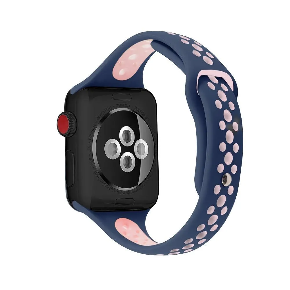 Slim strap iWatch Band Breathable sport silicone bracelet Series