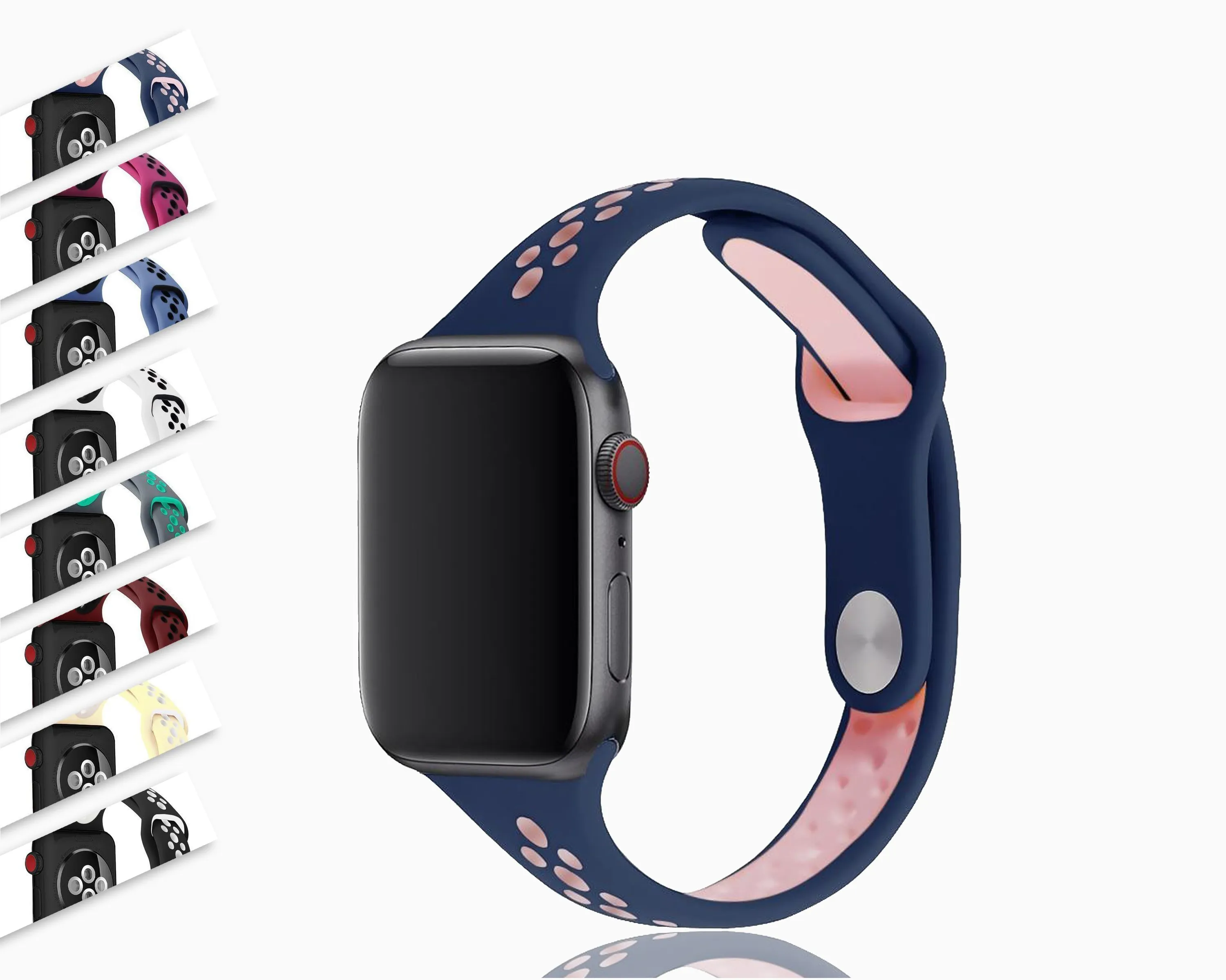 Slim strap iWatch Band Breathable sport silicone bracelet Series