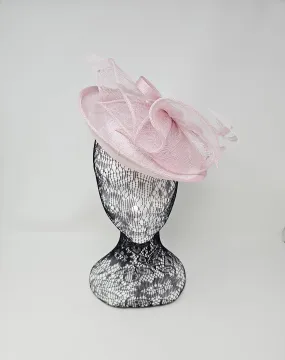 Sorbet Feather & Bow Round Disc Fascinator